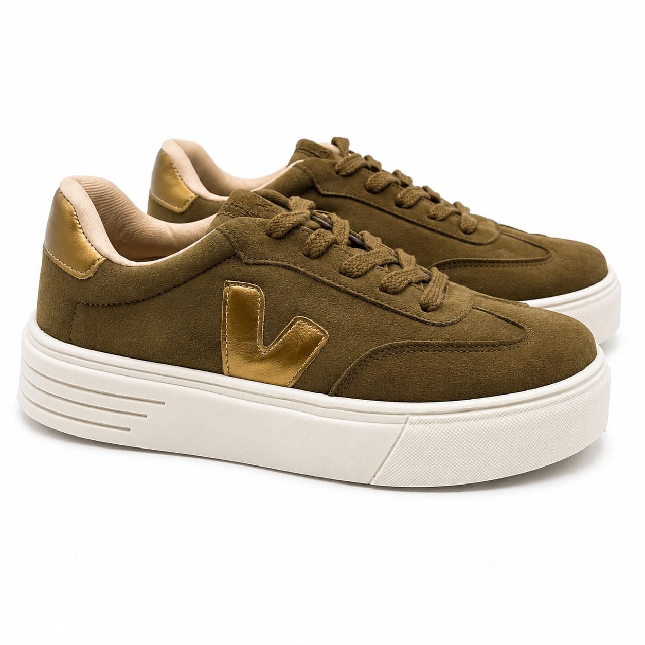 Capri Havana Met Bronze Tenis Casual — ângulo 3